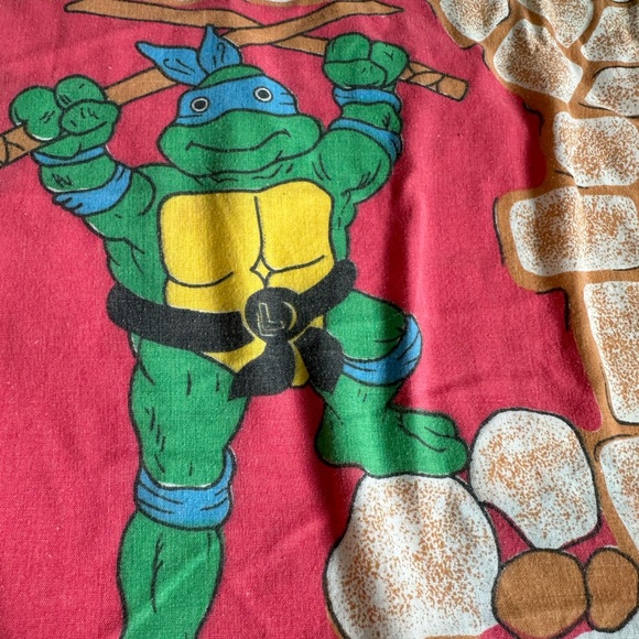 Vintage twin Teenage Mutant Ninja Turtles flat sheet - Picture 8 of 12
